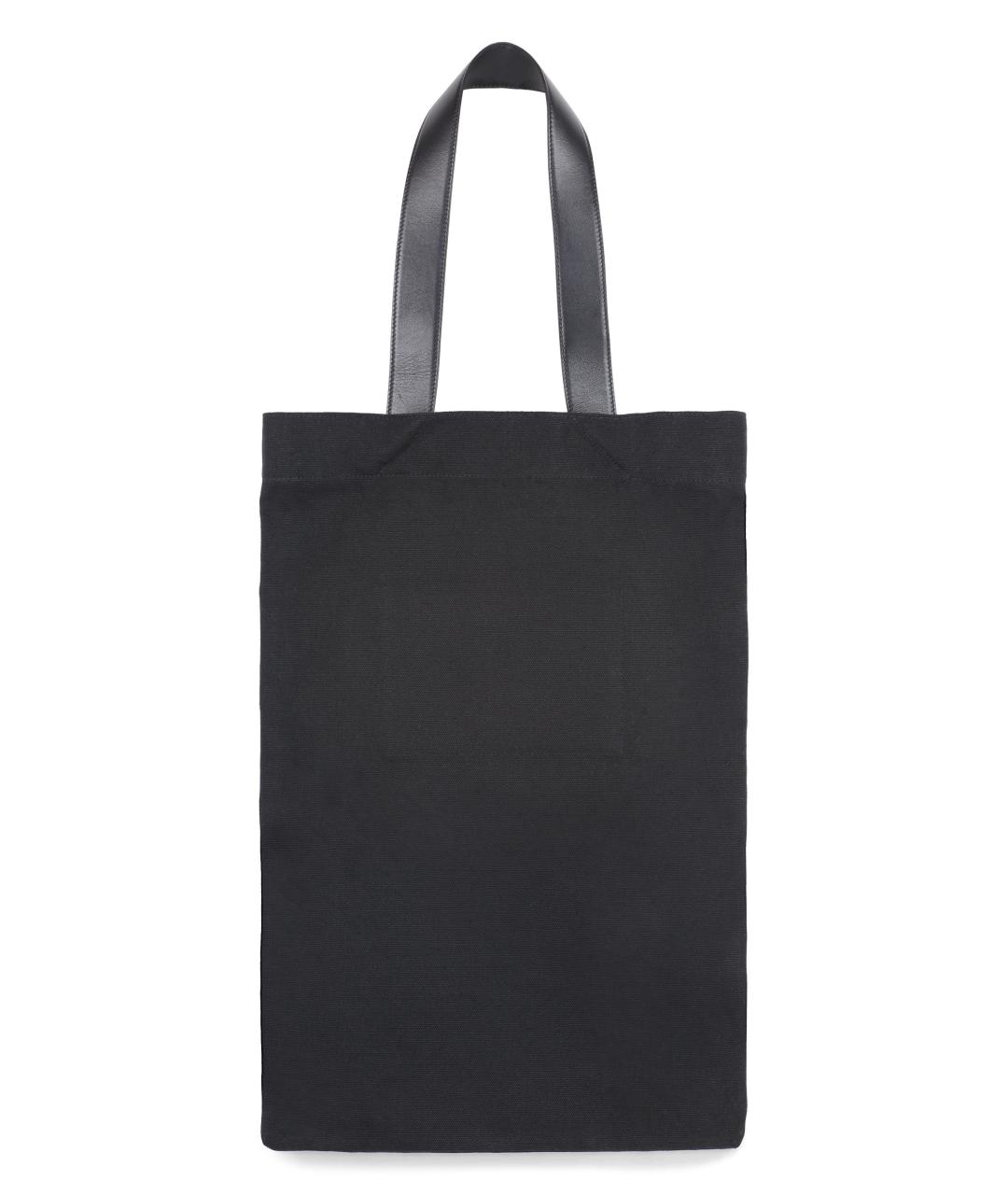 JIL SANDER Черная хлопковая сумка тоут, фото 2