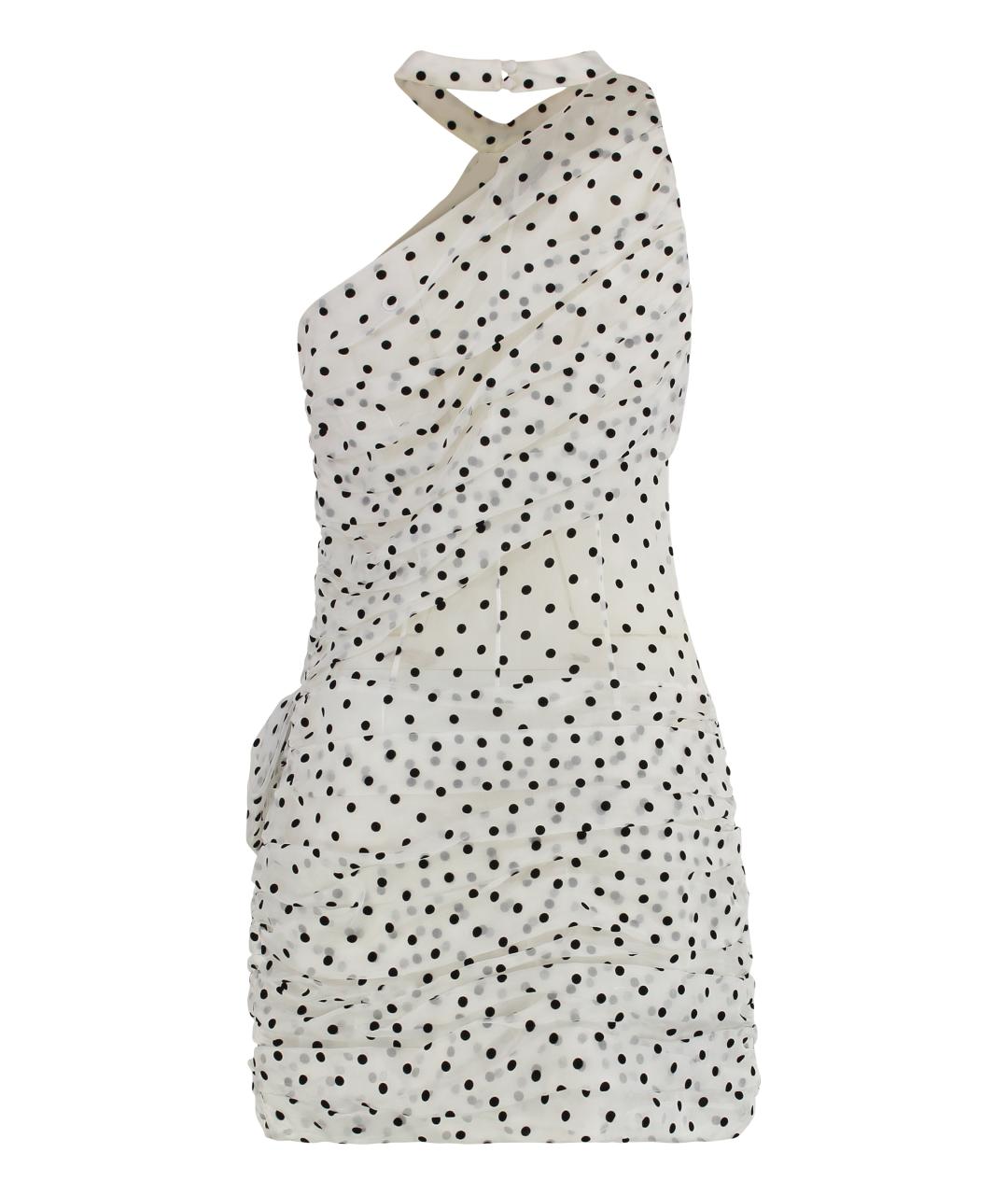 ALESSANDRA RICH Белое шелковое коктейльное платье, фото 2