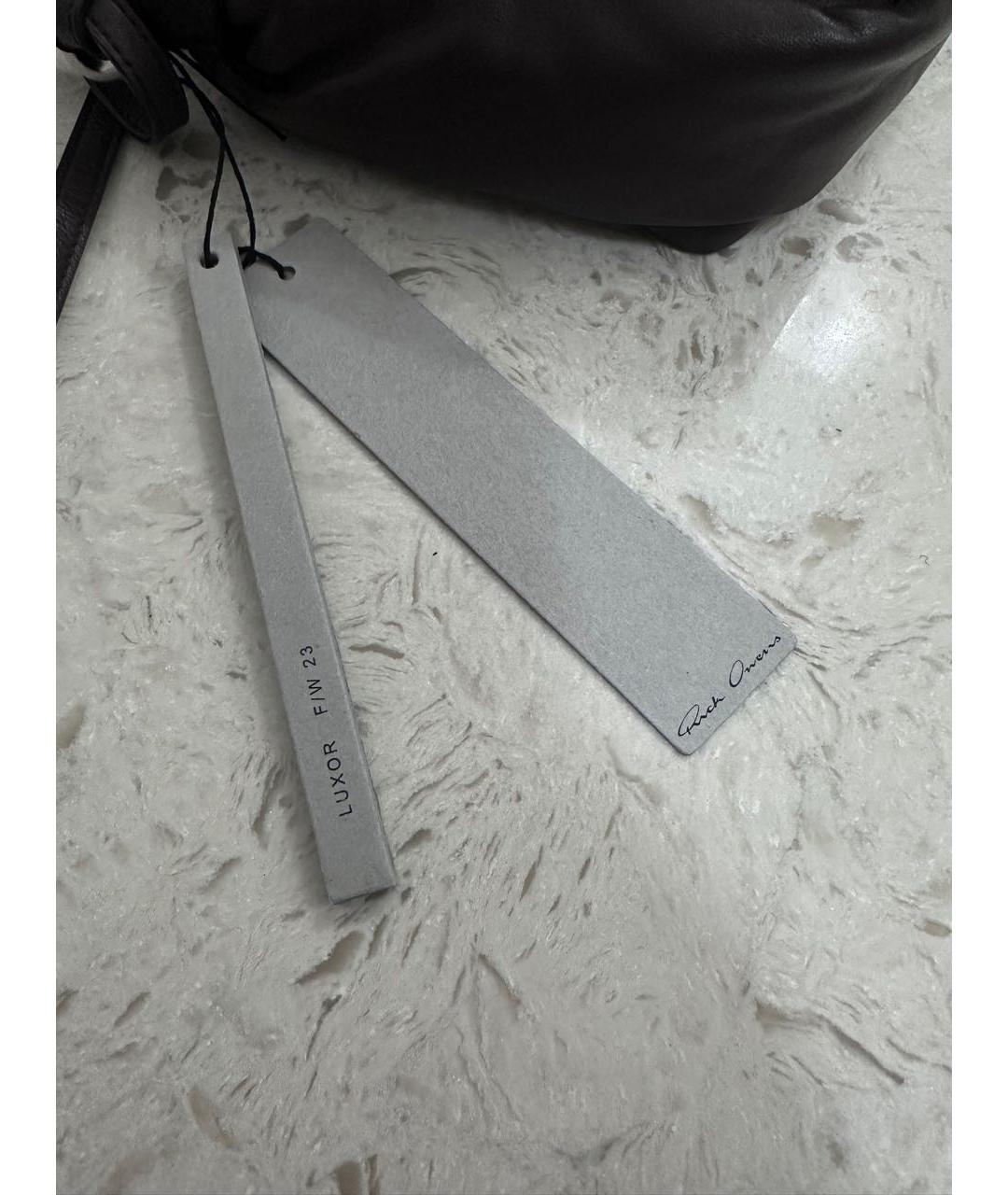 RICK OWENS Коричневая кожаная сумка через плечо, фото 4