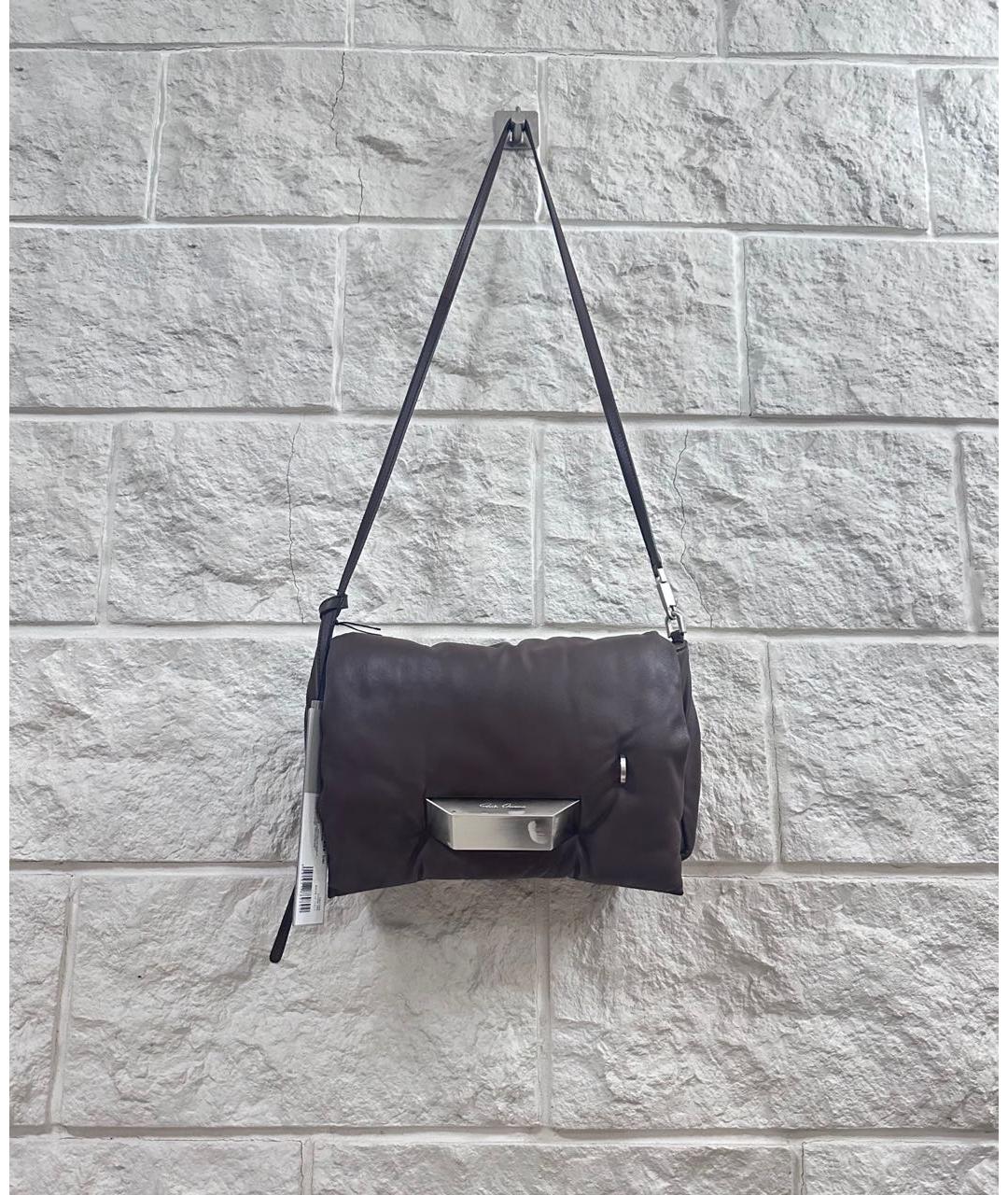 RICK OWENS Коричневая кожаная сумка через плечо, фото 9