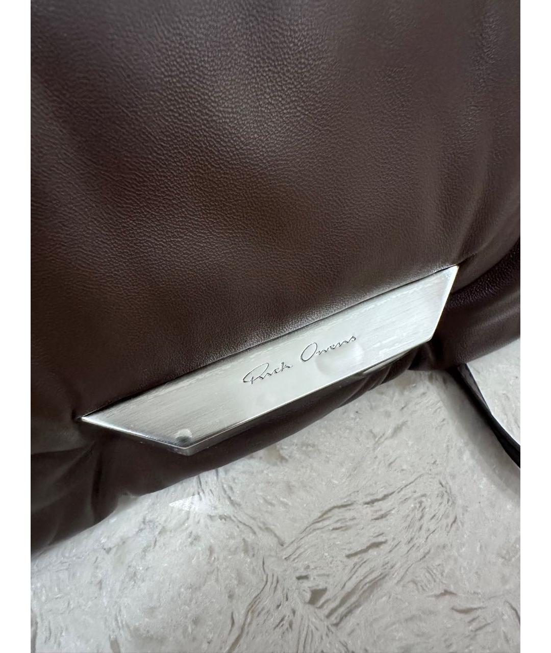 RICK OWENS Коричневая кожаная сумка через плечо, фото 8