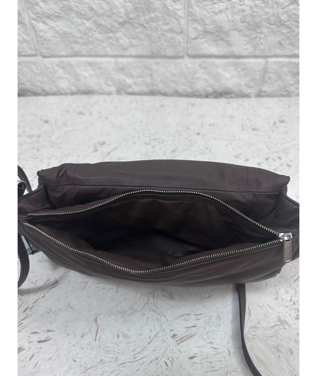 RICK OWENS Коричневая кожаная сумка через плечо, фото 6