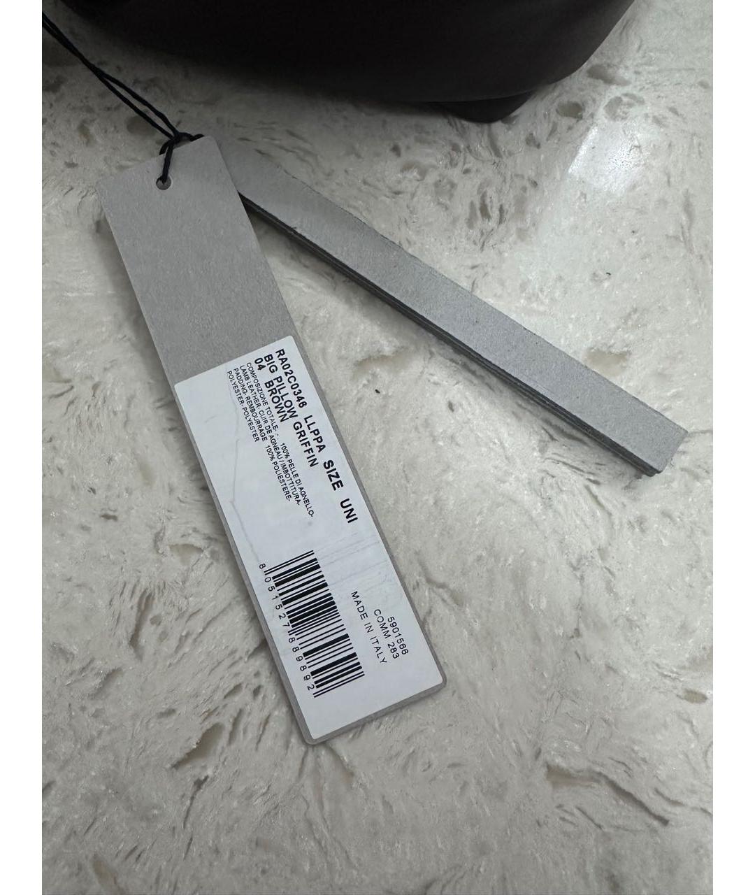 RICK OWENS Коричневая кожаная сумка через плечо, фото 3