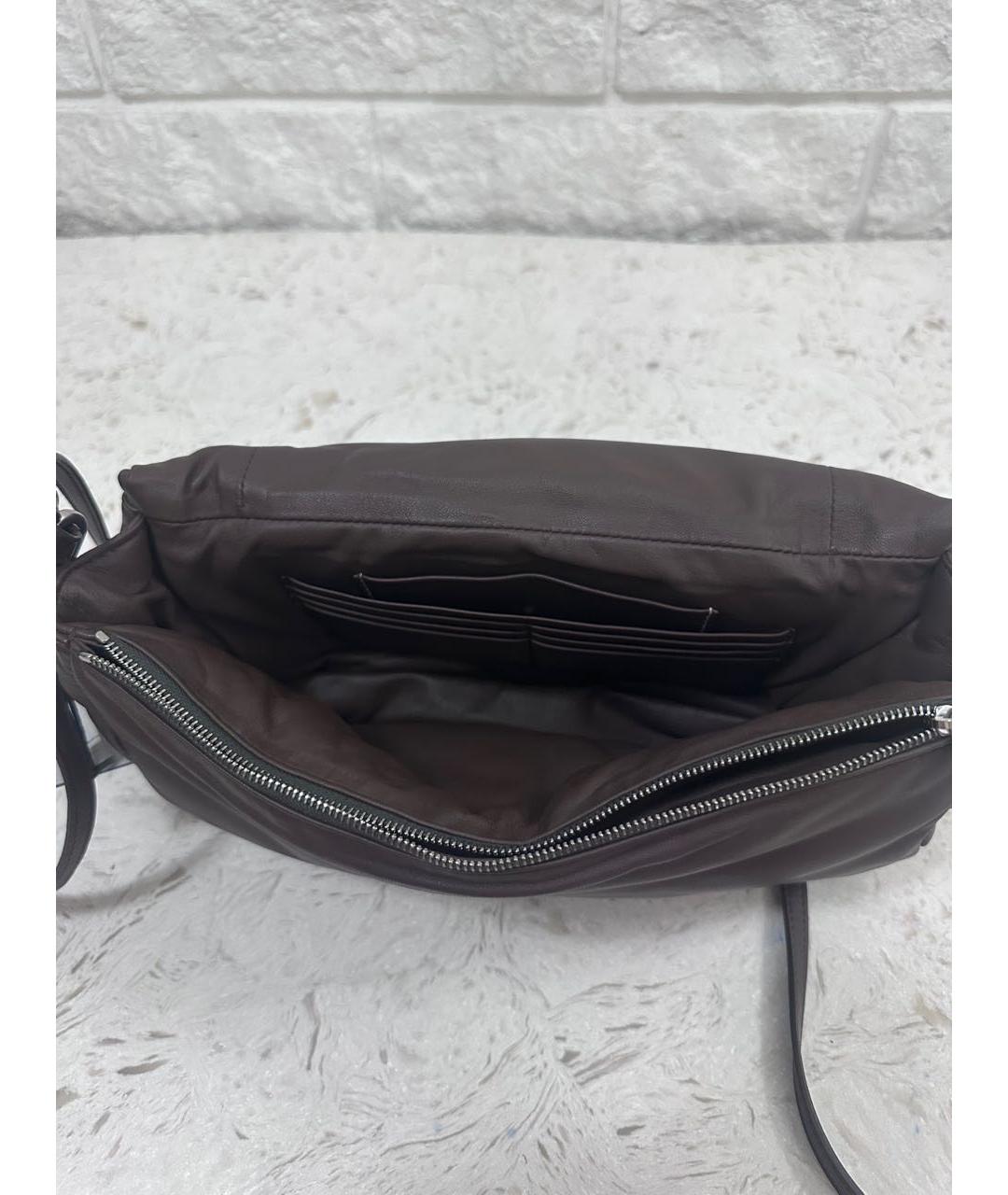 RICK OWENS Коричневая кожаная сумка через плечо, фото 5