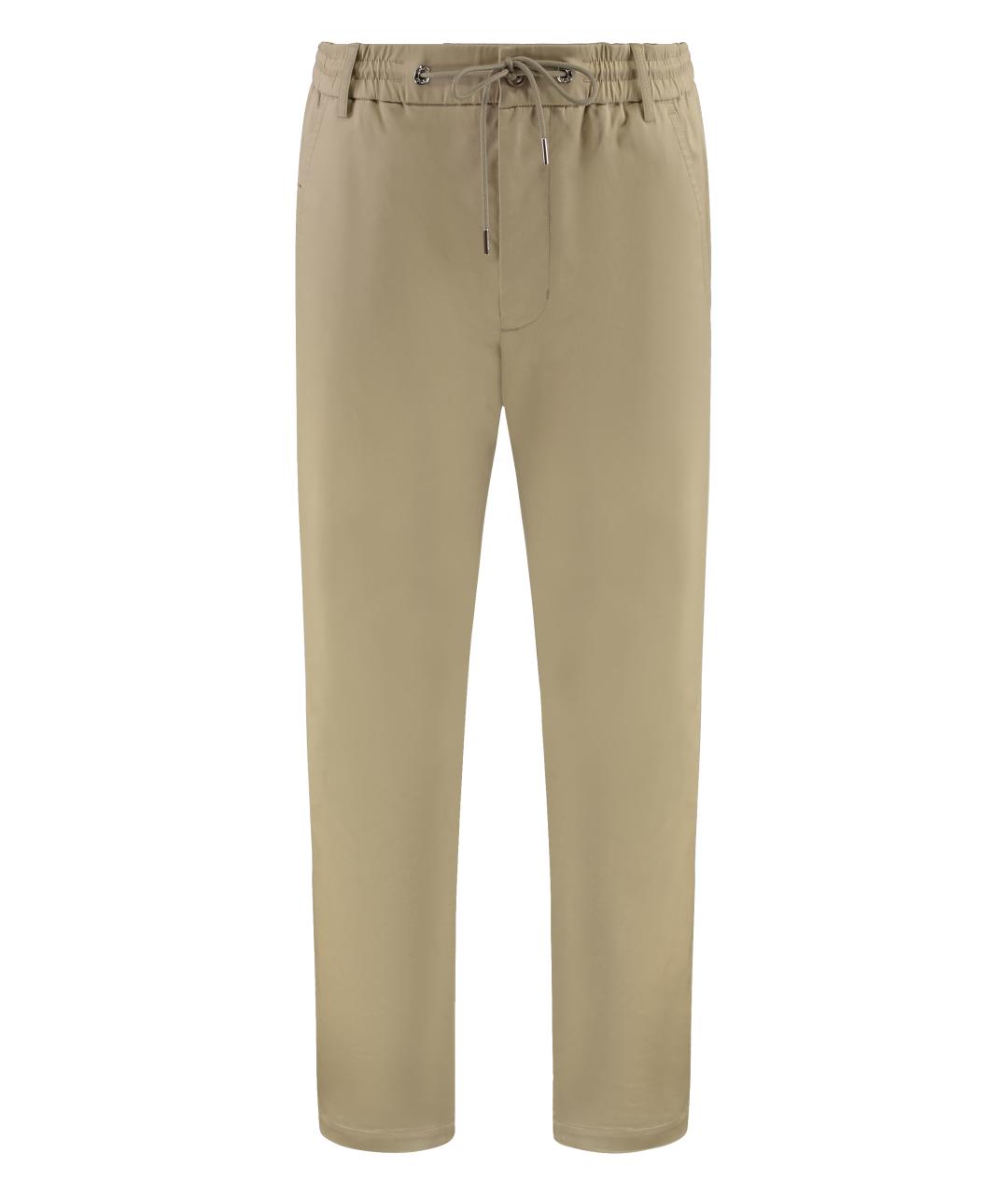 MONCLER Бежевые хлопковые повседневные брюки, фото 1