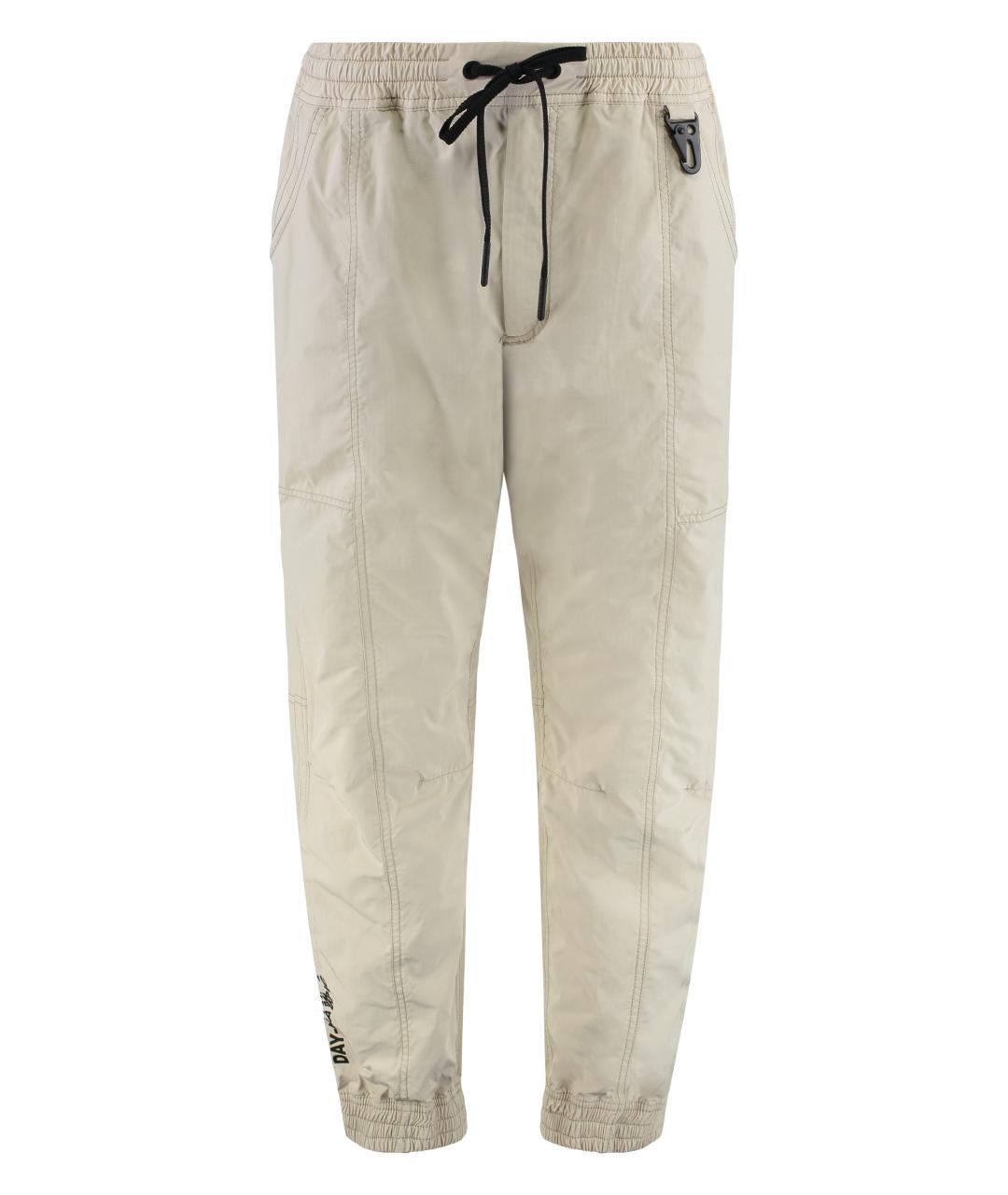 MONCLER GRENOBLE Бежевые полиэстеровые повседневные брюки, фото 1