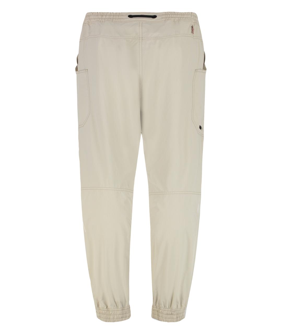 MONCLER GRENOBLE Бежевые полиэстеровые повседневные брюки, фото 2