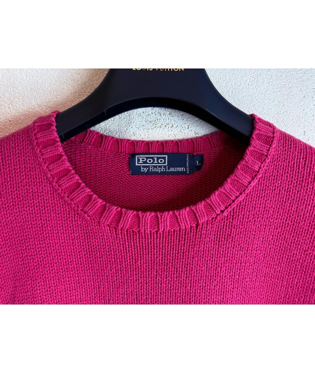 POLO RALPH LAUREN Коралловый хлопковый джемпер / свитер, фото 3