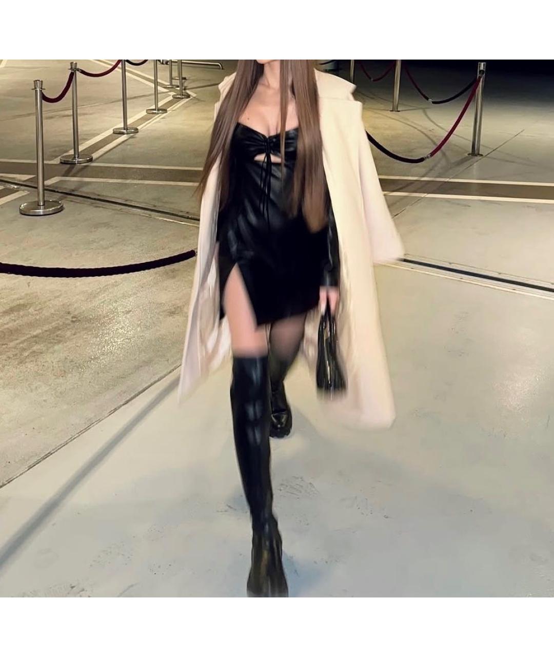 YANA RASKOVALOVA Черное вечернее платье из экзотической кожи, фото 4