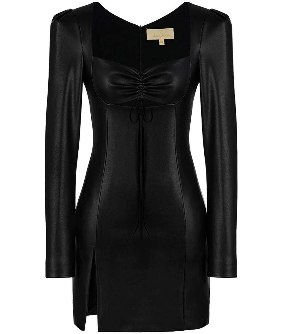 YANA RASKOVALOVA Черное вечернее платье из экзотической кожи, фото 1