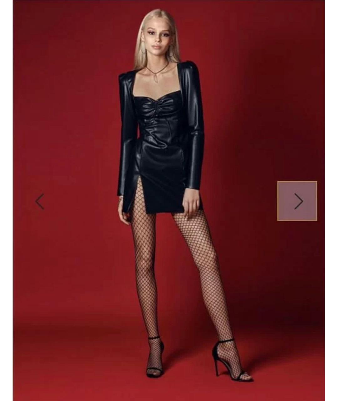 YANA RASKOVALOVA Черное вечернее платье из экзотической кожи, фото 3