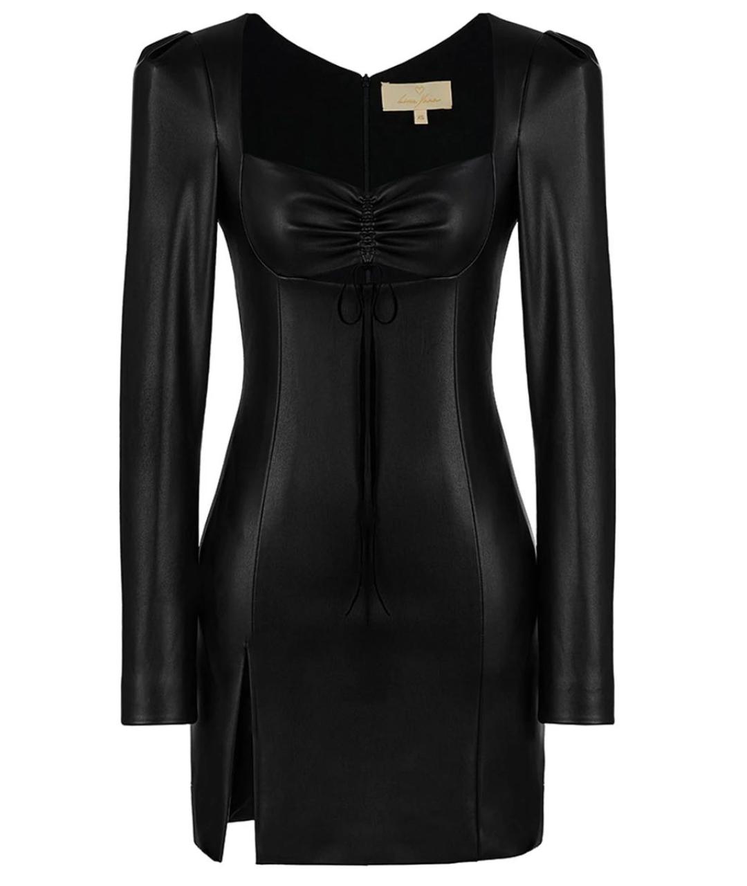 YANA RASKOVALOVA Черное вечернее платье из экзотической кожи, фото 5