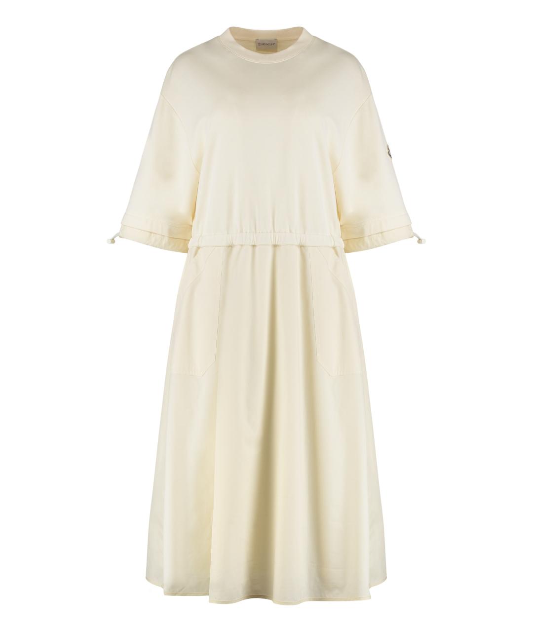 MONCLER Бежевое хлопковое повседневное платье, фото 1