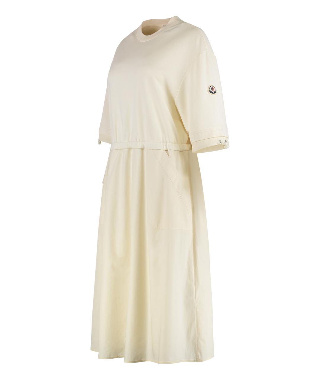 MONCLER Бежевое хлопковое повседневное платье, фото 3