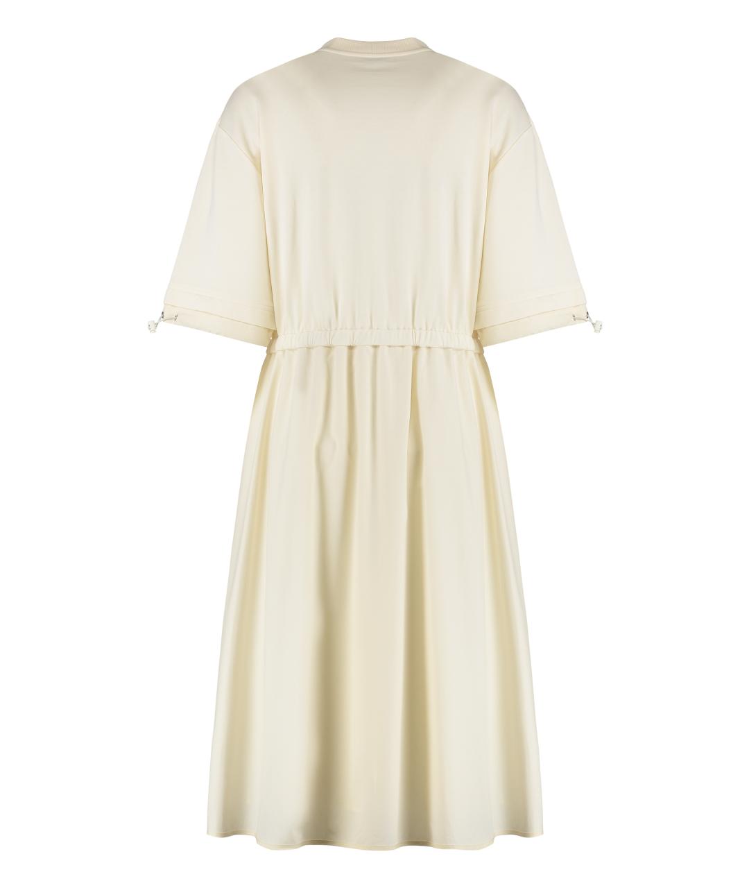 MONCLER Бежевое хлопковое повседневное платье, фото 2