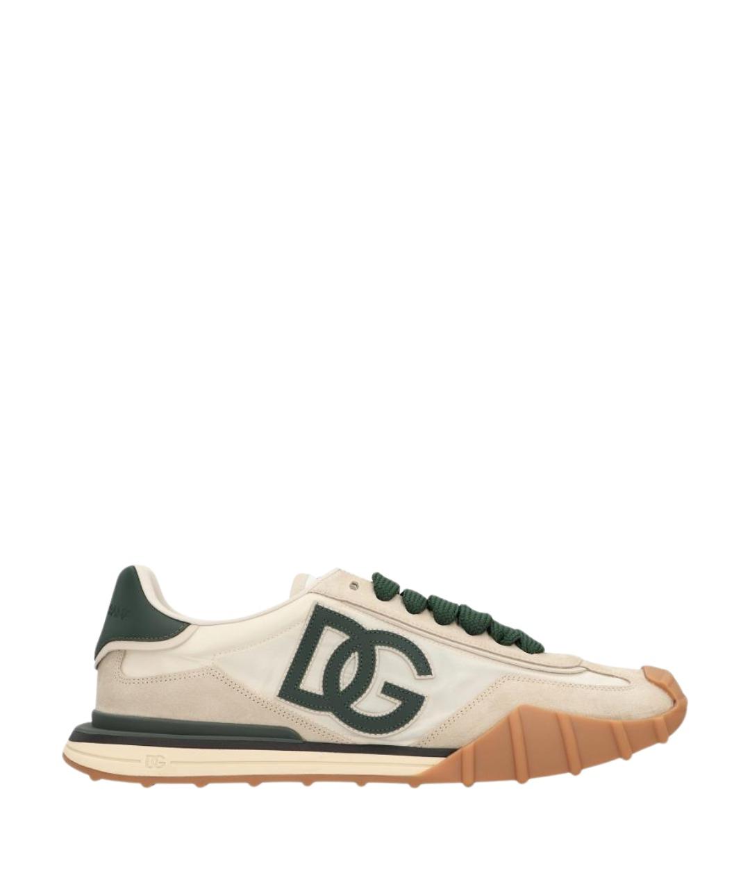 DOLCE&GABBANA Бежевые синтетические низкие кроссовки / кеды, фото 1