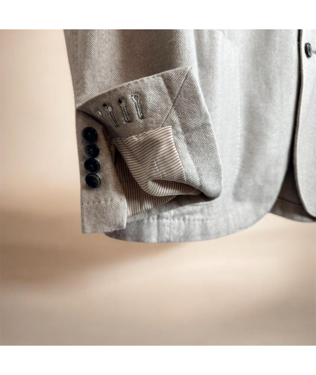 L.B.M. 1911 Бежевый шерстяной пиджак, фото 4