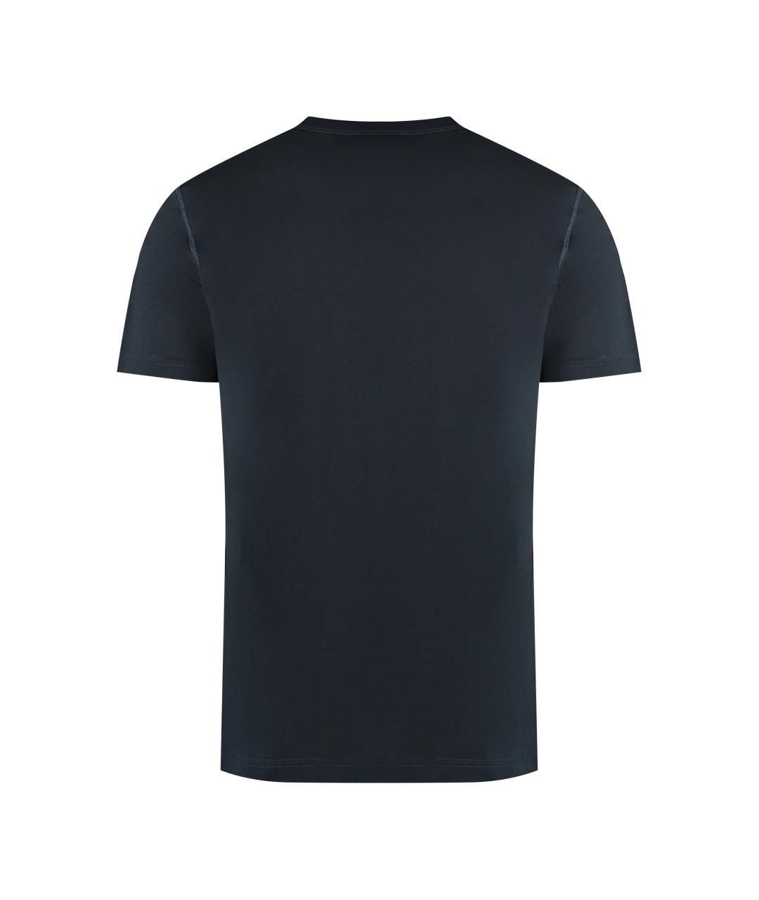 DOLCE&GABBANA Темно-синяя хлопковая футболка, фото 2