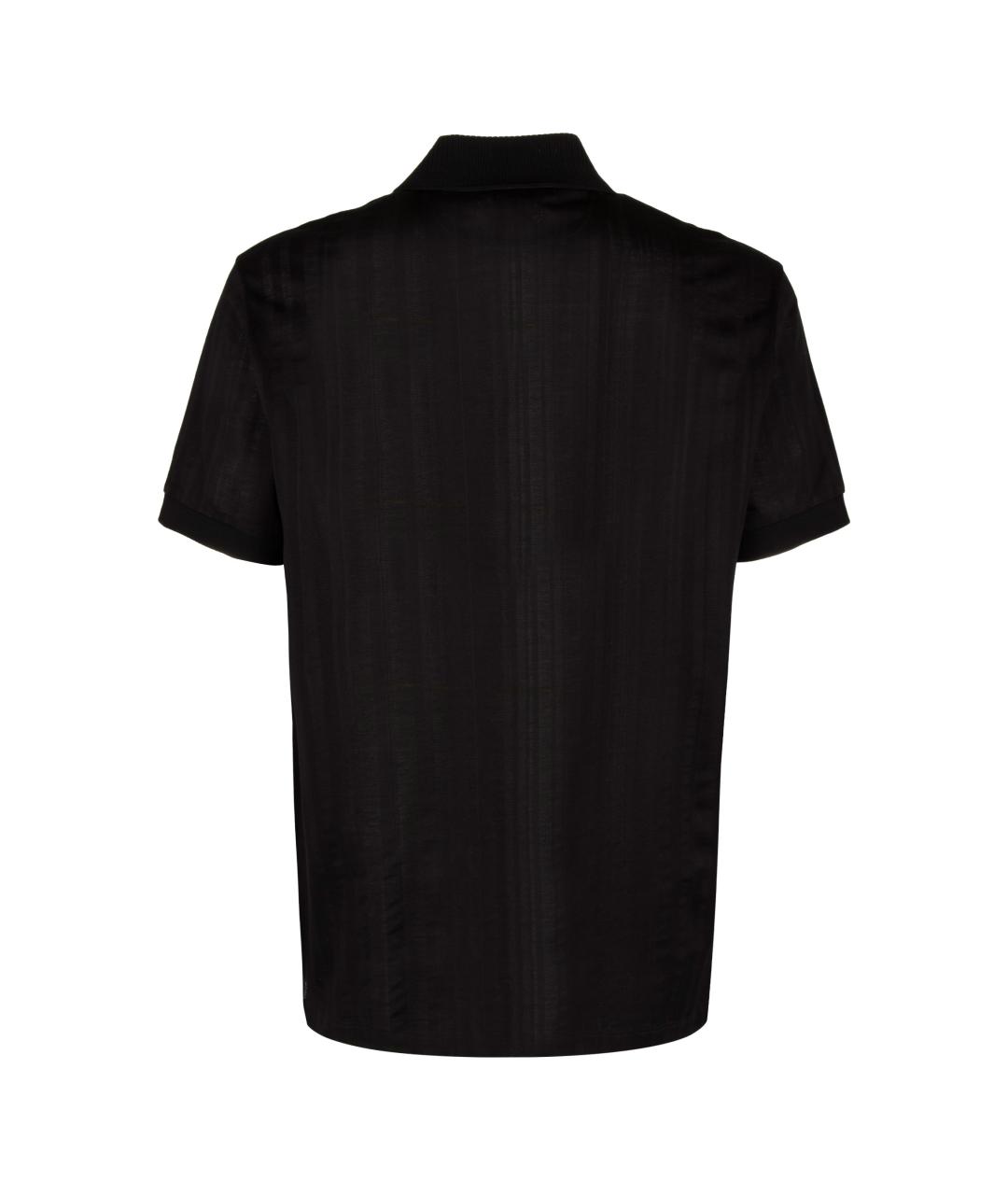 PAUL SMITH Черное хлопковое поло с коротким рукавом, фото 2