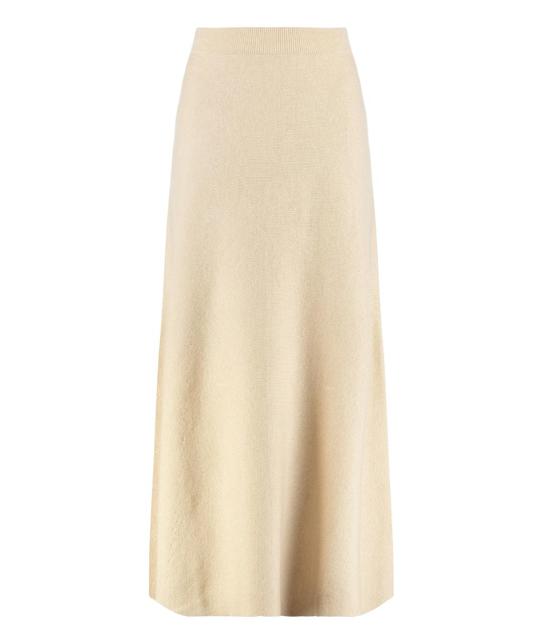 MAX MARA Бежевая шерстяная юбка макси, фото 1