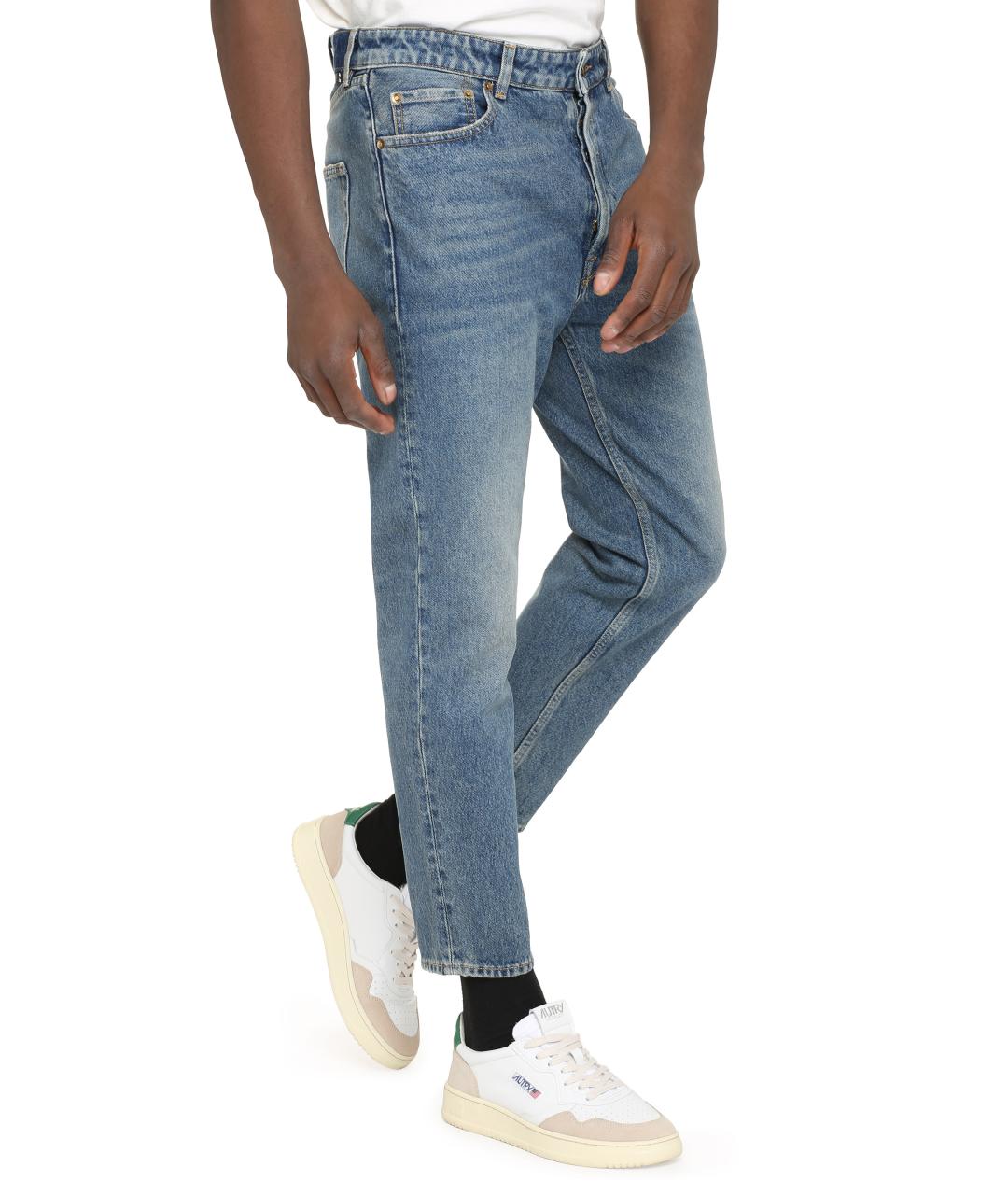 GOLDEN GOOSE DELUXE BRAND Синие хлопковые прямые джинсы, фото 3