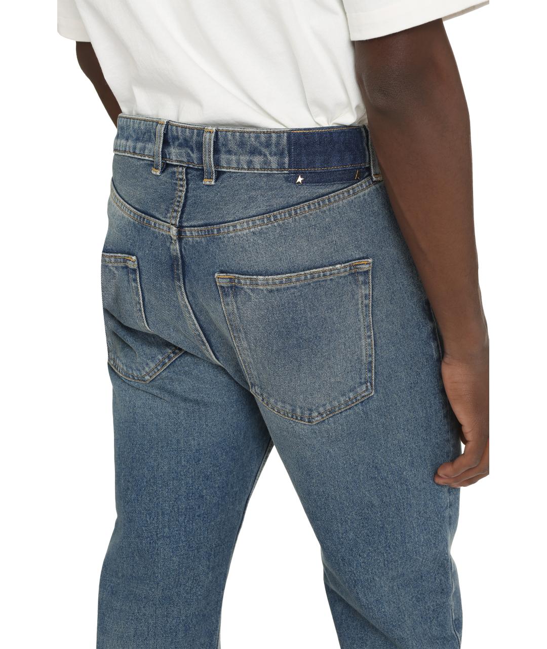 GOLDEN GOOSE DELUXE BRAND Синие хлопковые прямые джинсы, фото 5