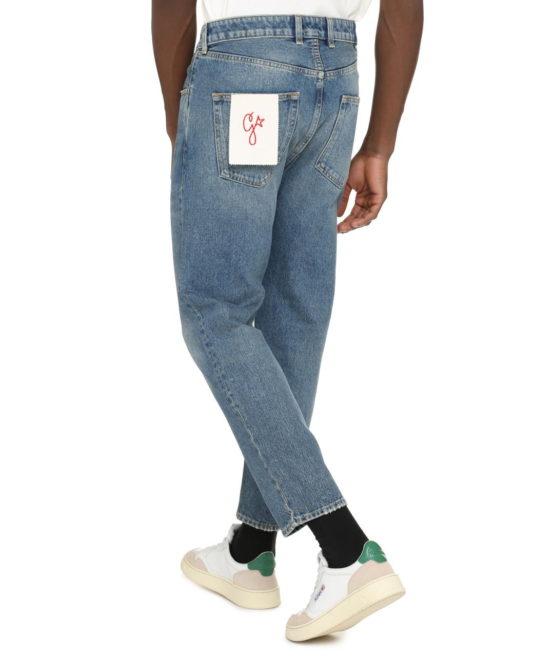GOLDEN GOOSE DELUXE BRAND Синие хлопковые прямые джинсы, фото 4