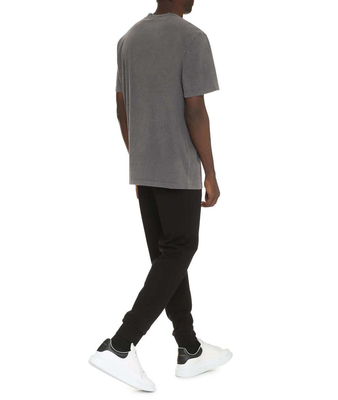 GOLDEN GOOSE DELUXE BRAND Серая хлопковая футболка, фото 4