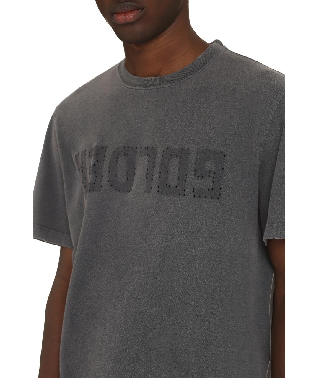 GOLDEN GOOSE DELUXE BRAND Серая хлопковая футболка, фото 5