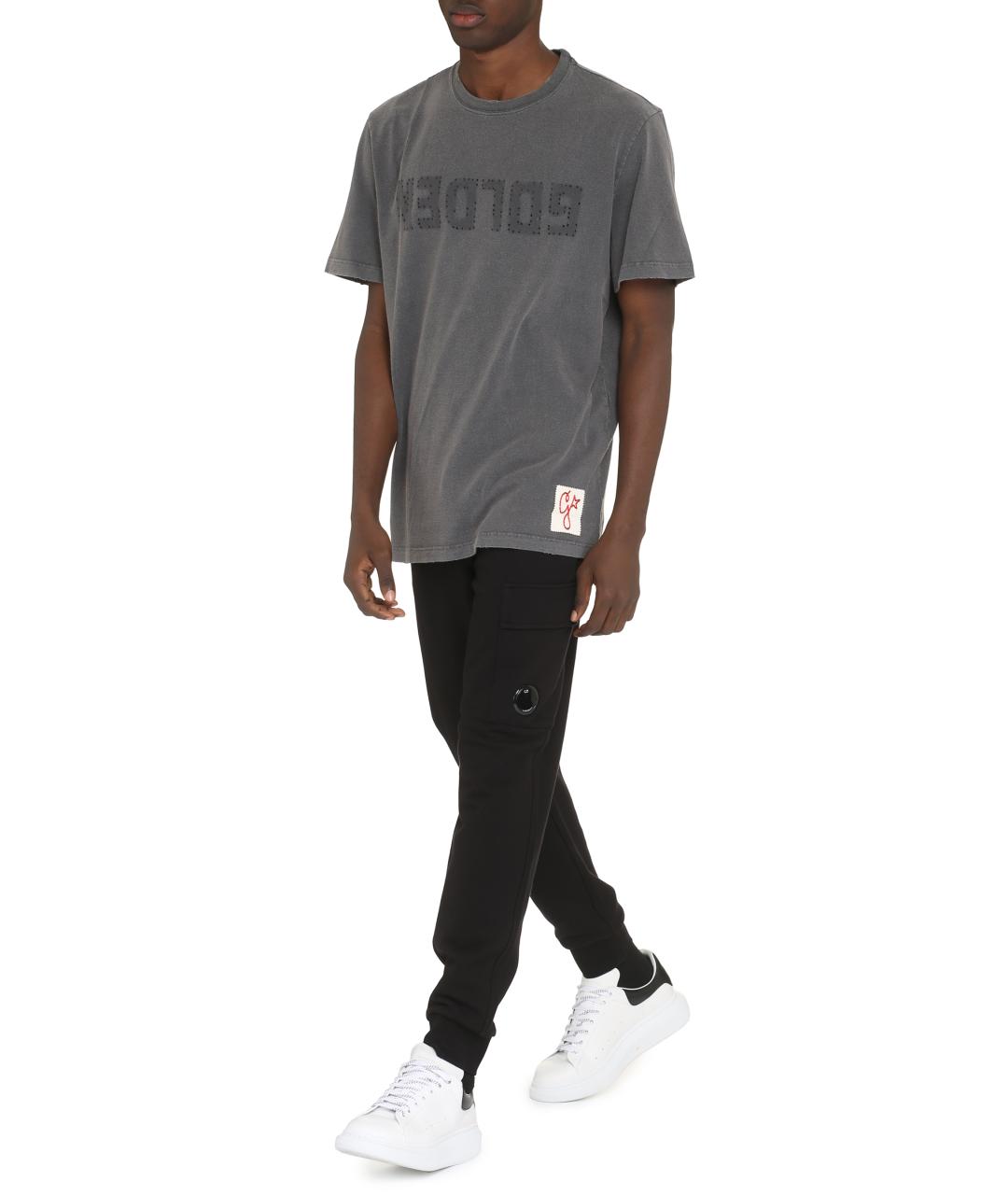 GOLDEN GOOSE DELUXE BRAND Серая хлопковая футболка, фото 3