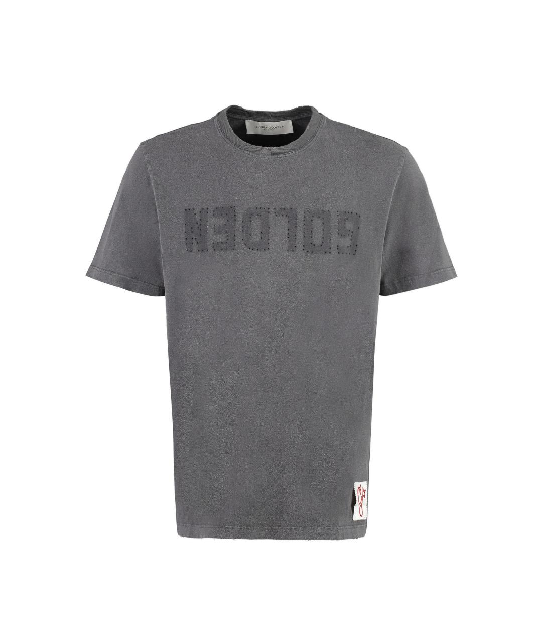 GOLDEN GOOSE DELUXE BRAND Серая хлопковая футболка, фото 1