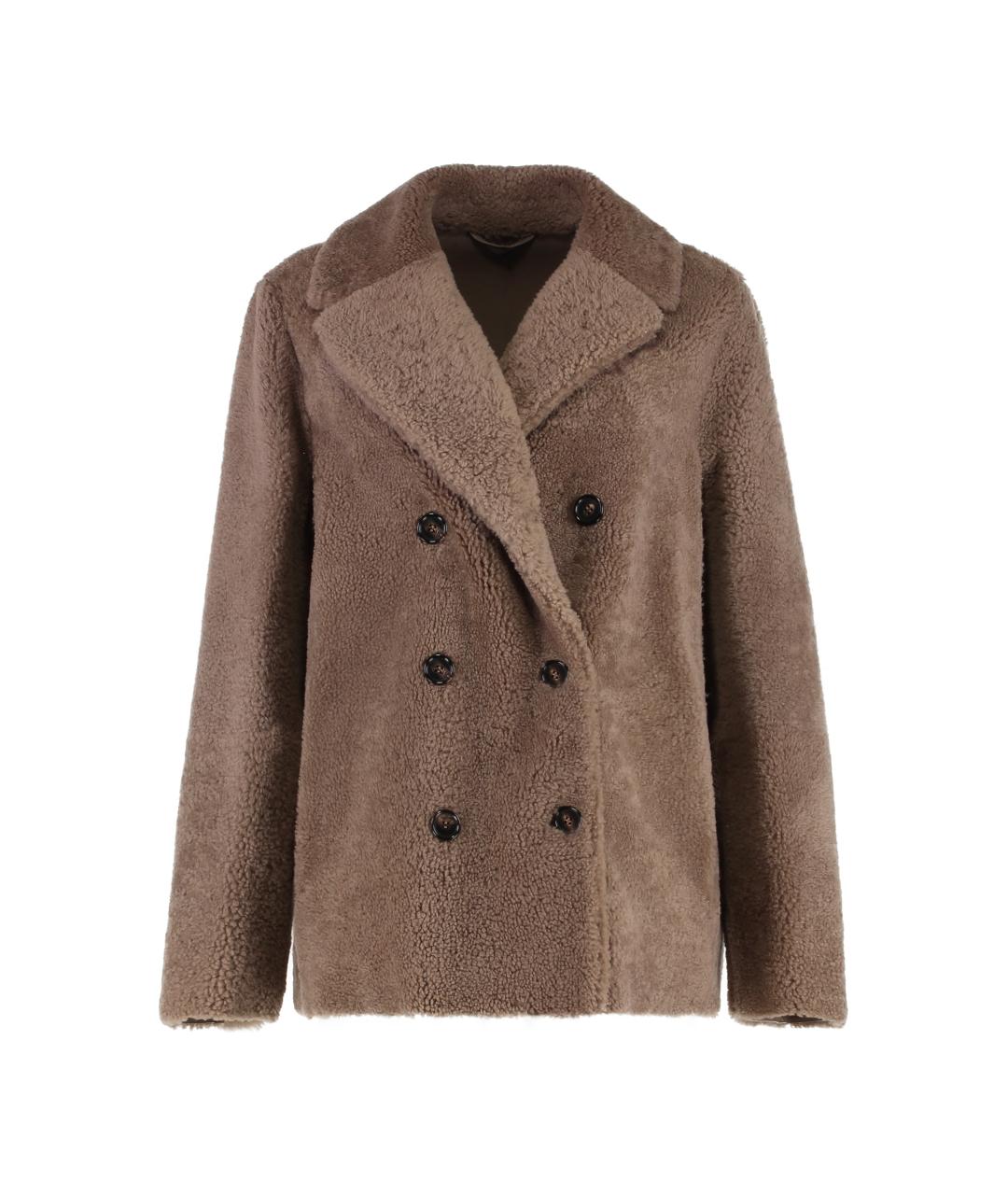 'S MAX MARA Коричневая меховая шуба, фото 1