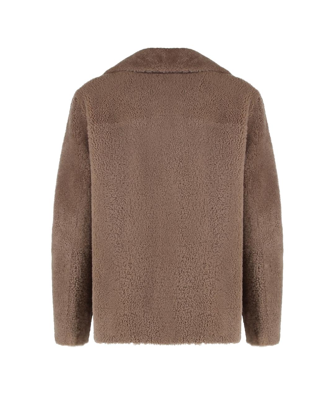 'S MAX MARA Коричневая меховая шуба, фото 2