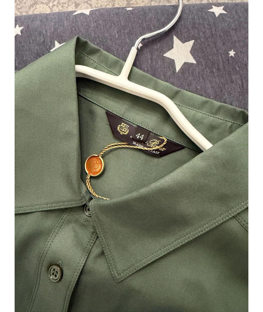 LORO PIANA Зеленая шелковая рубашка, фото 3