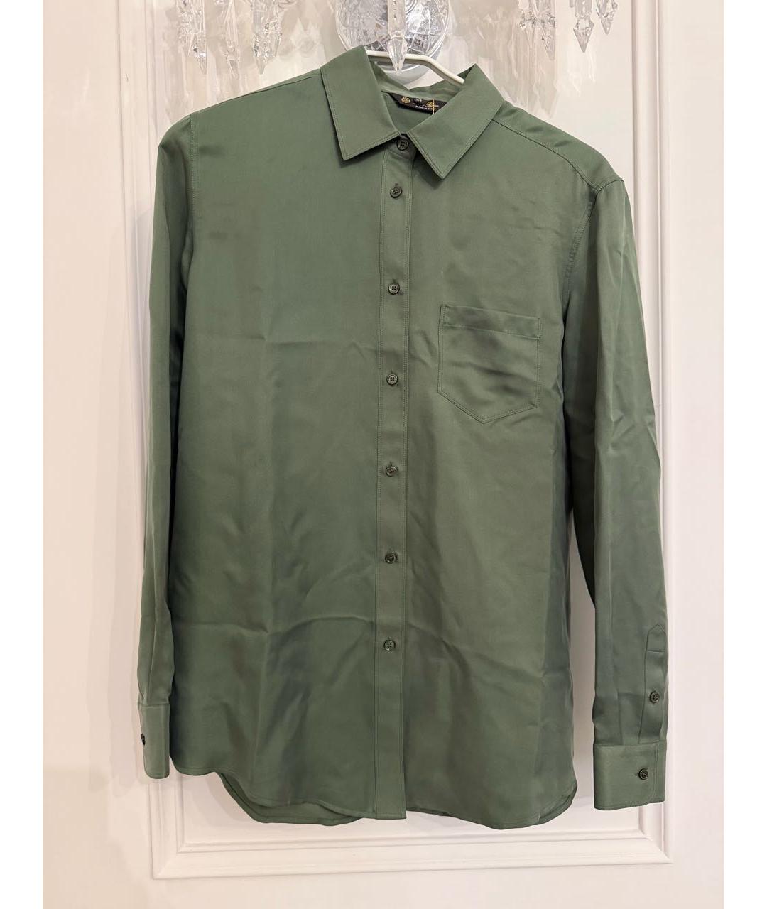 LORO PIANA Зеленая шелковая рубашка, фото 4