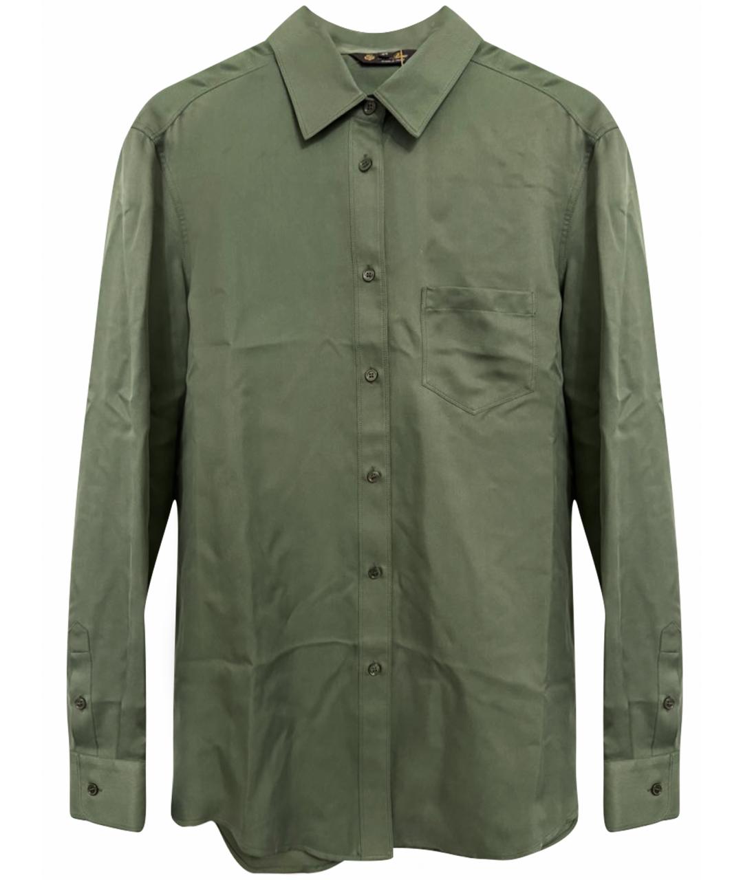 LORO PIANA Зеленая шелковая рубашка, фото 1