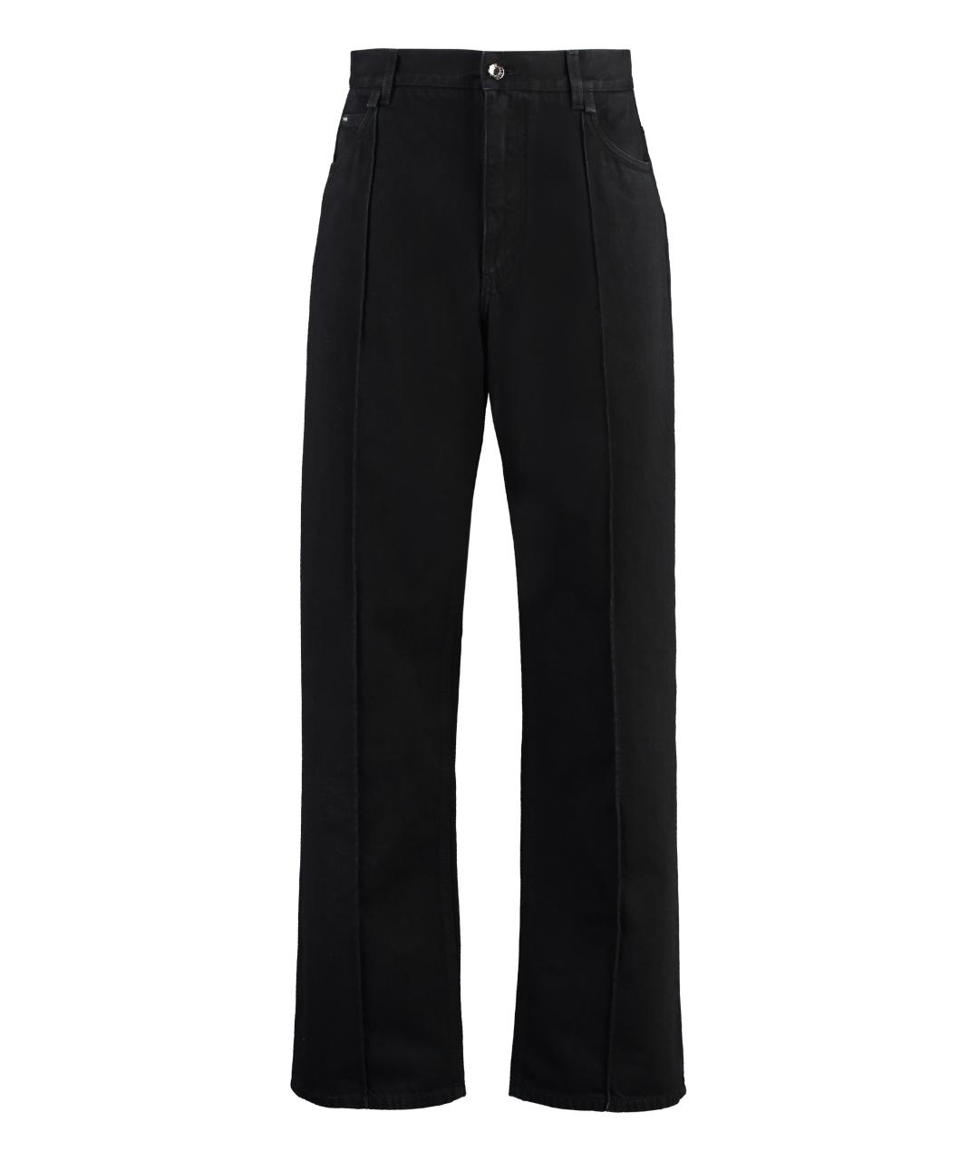 DOLCE&GABBANA Черные хлопковые прямые джинсы, фото 1