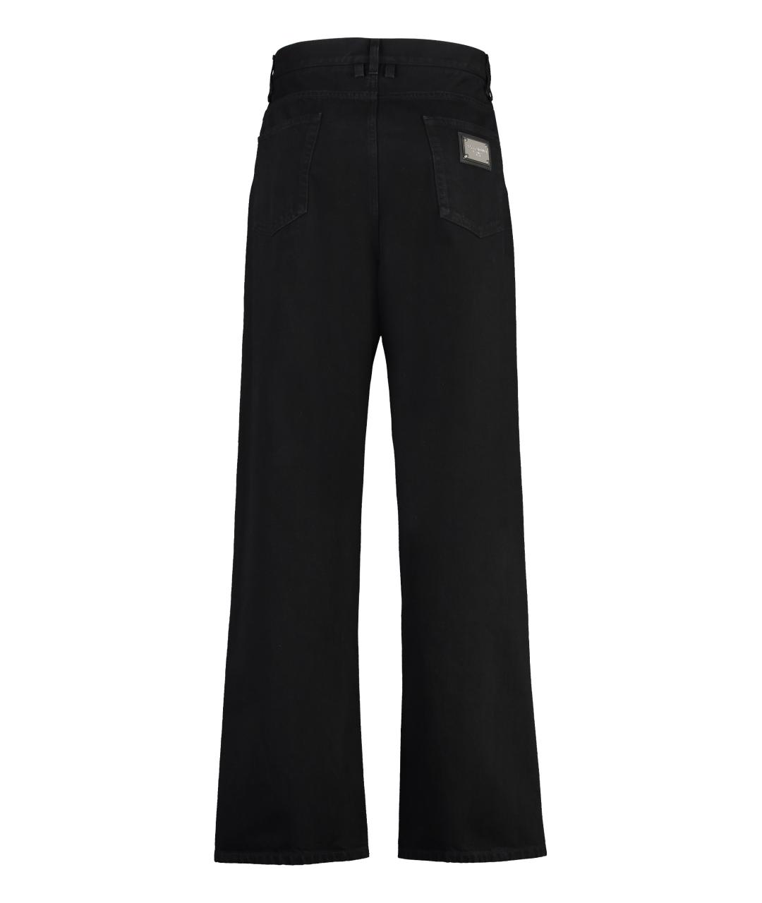 DOLCE&GABBANA Черные хлопковые прямые джинсы, фото 2