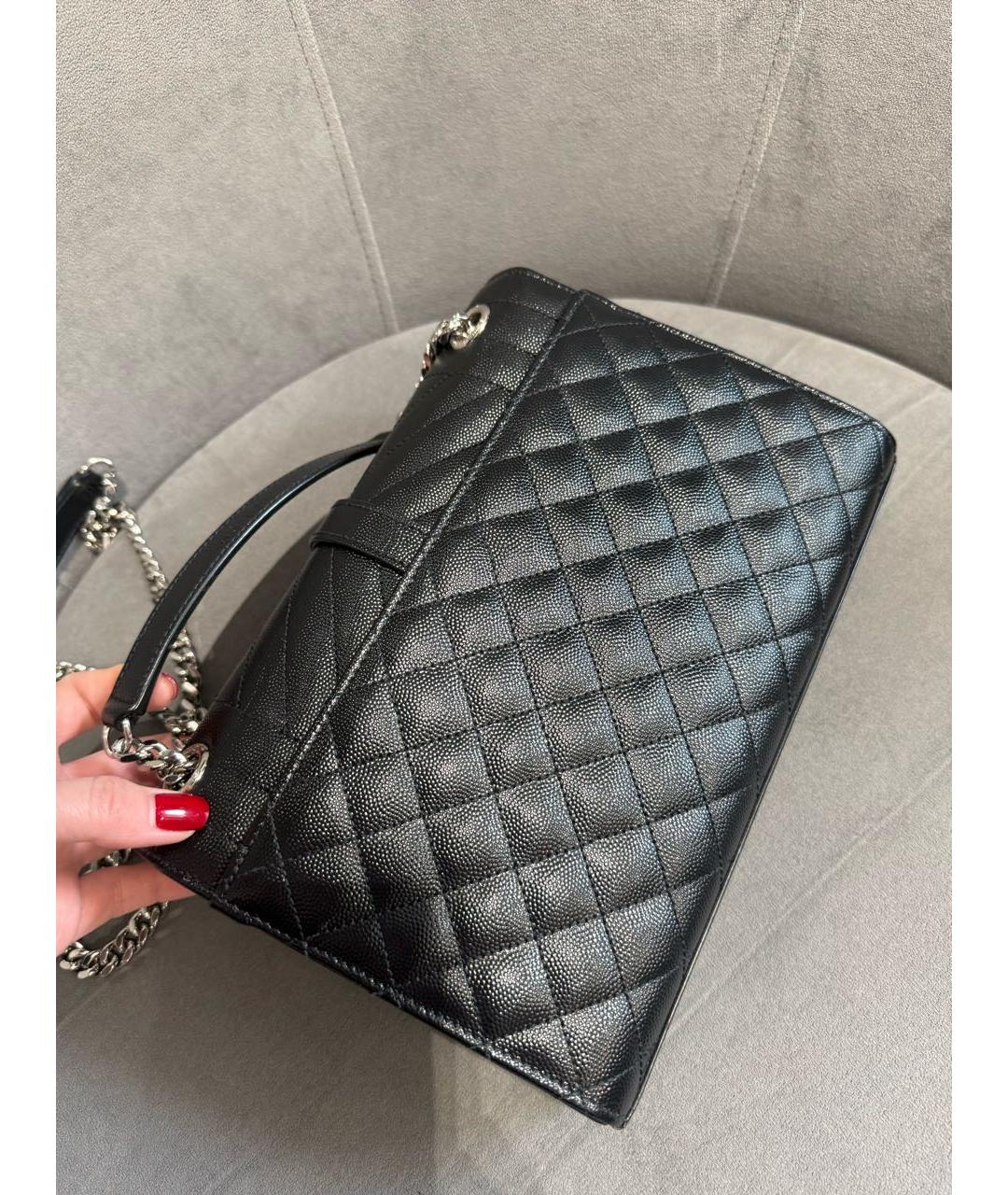 SAINT LAURENT Черная кожаная сумка через плечо, фото 3