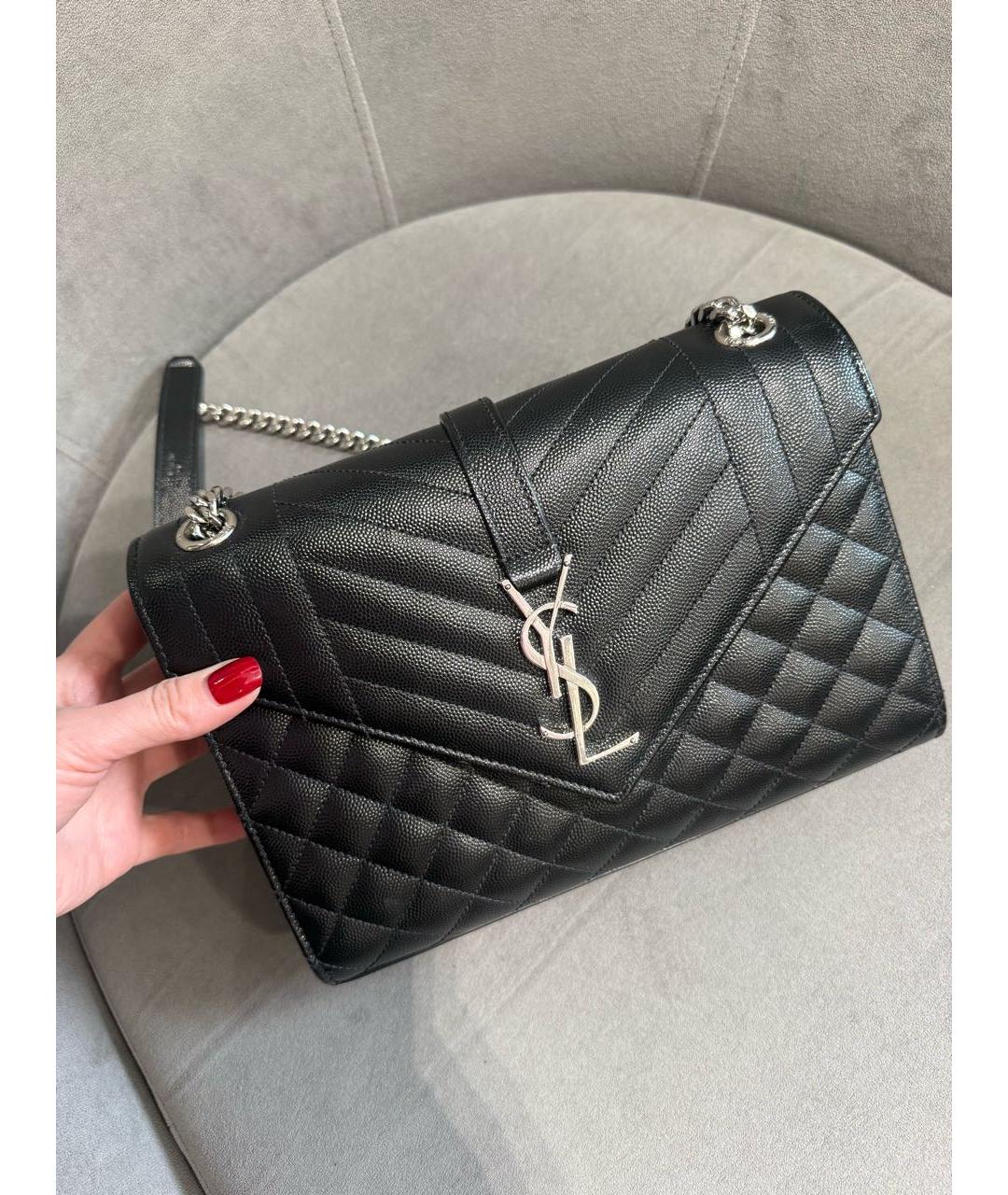 SAINT LAURENT Черная кожаная сумка через плечо, фото 6