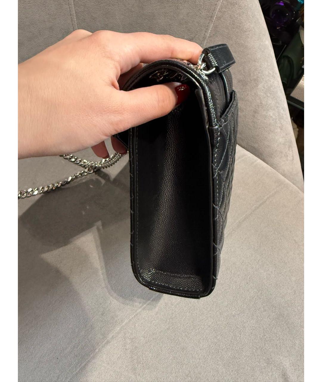 SAINT LAURENT Черная кожаная сумка через плечо, фото 4