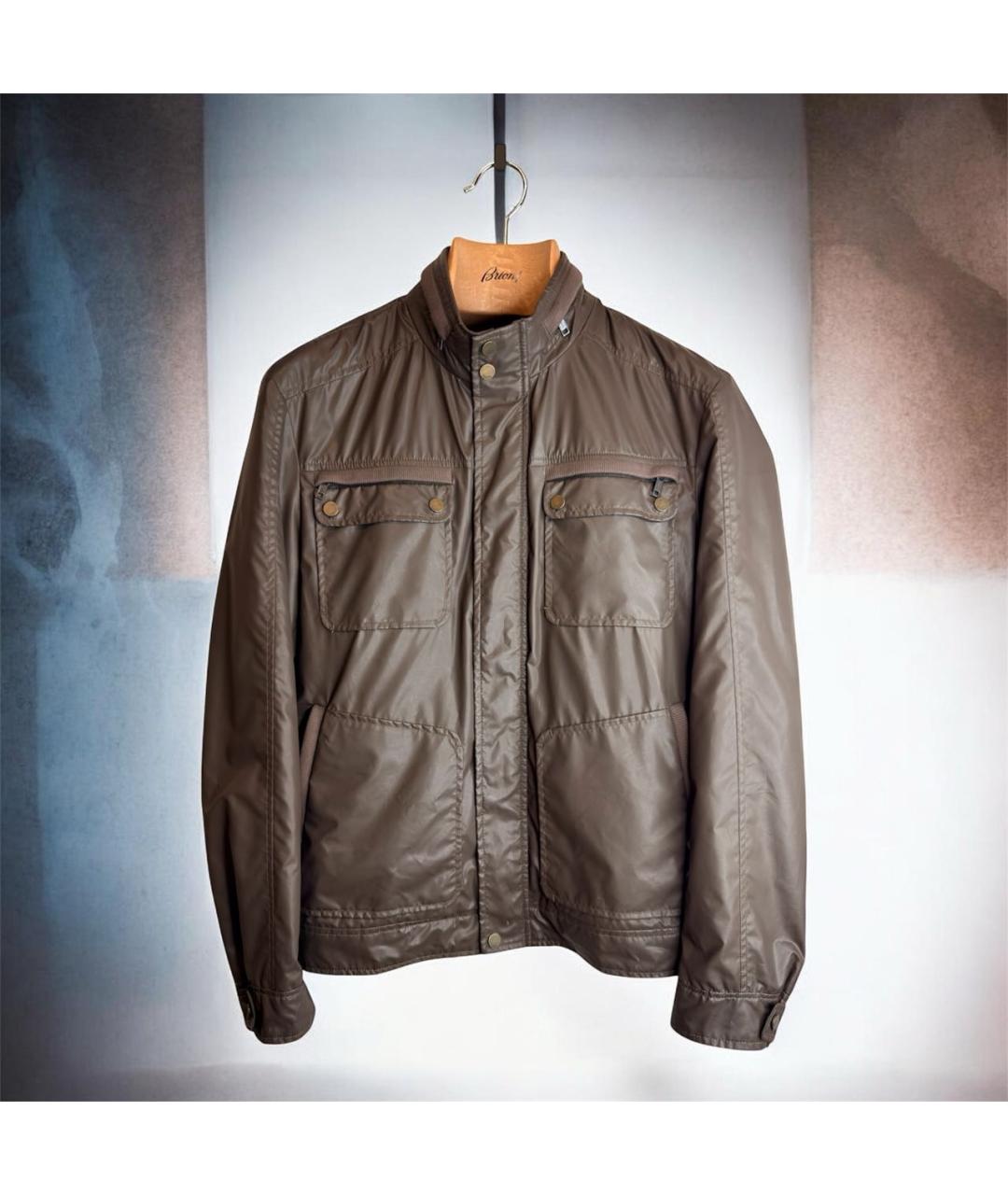 HUGO BOSS Коричневая полиуретановая куртка, фото 9