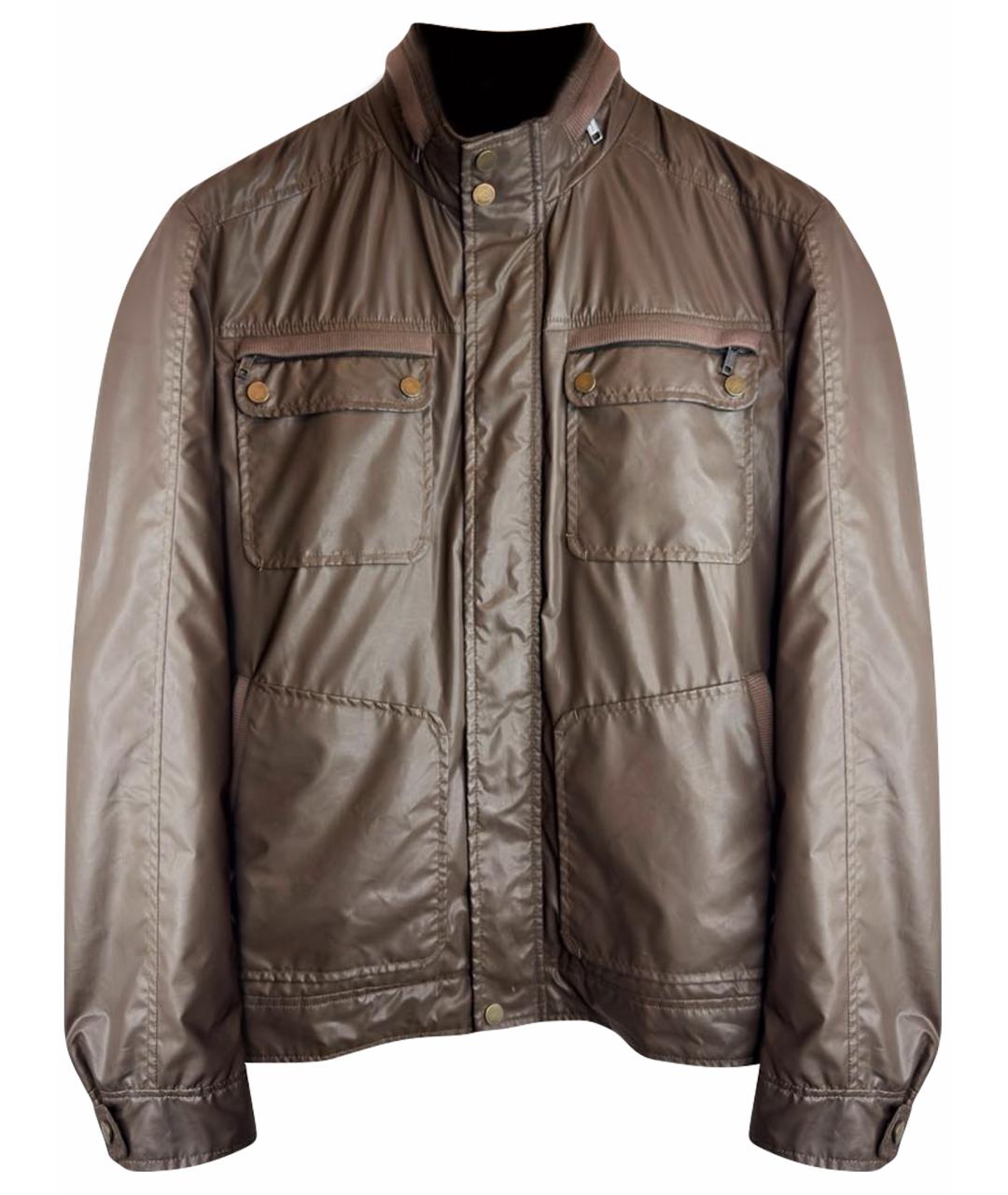 HUGO BOSS Коричневая полиуретановая куртка, фото 1