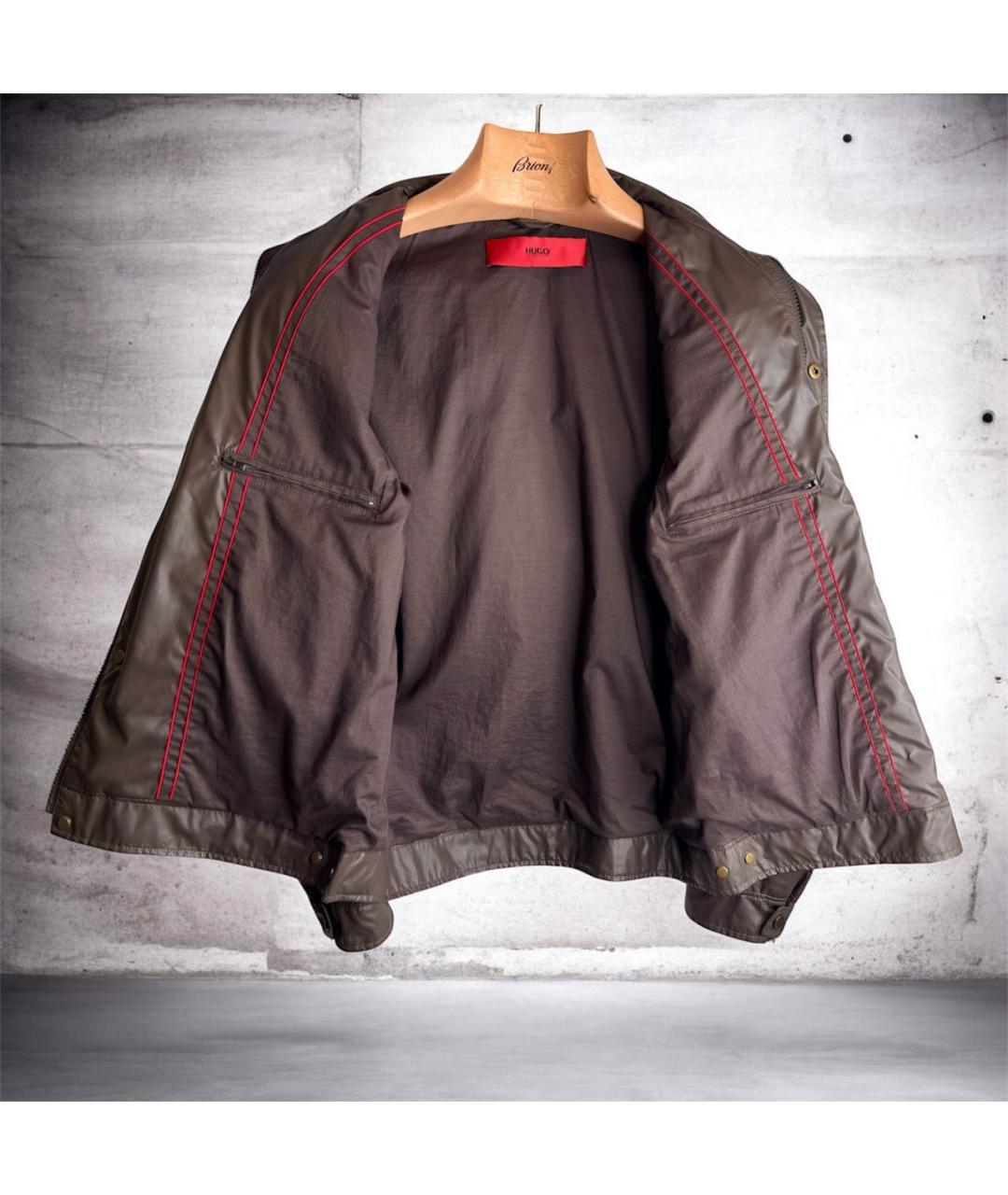 HUGO BOSS Коричневая полиуретановая куртка, фото 7