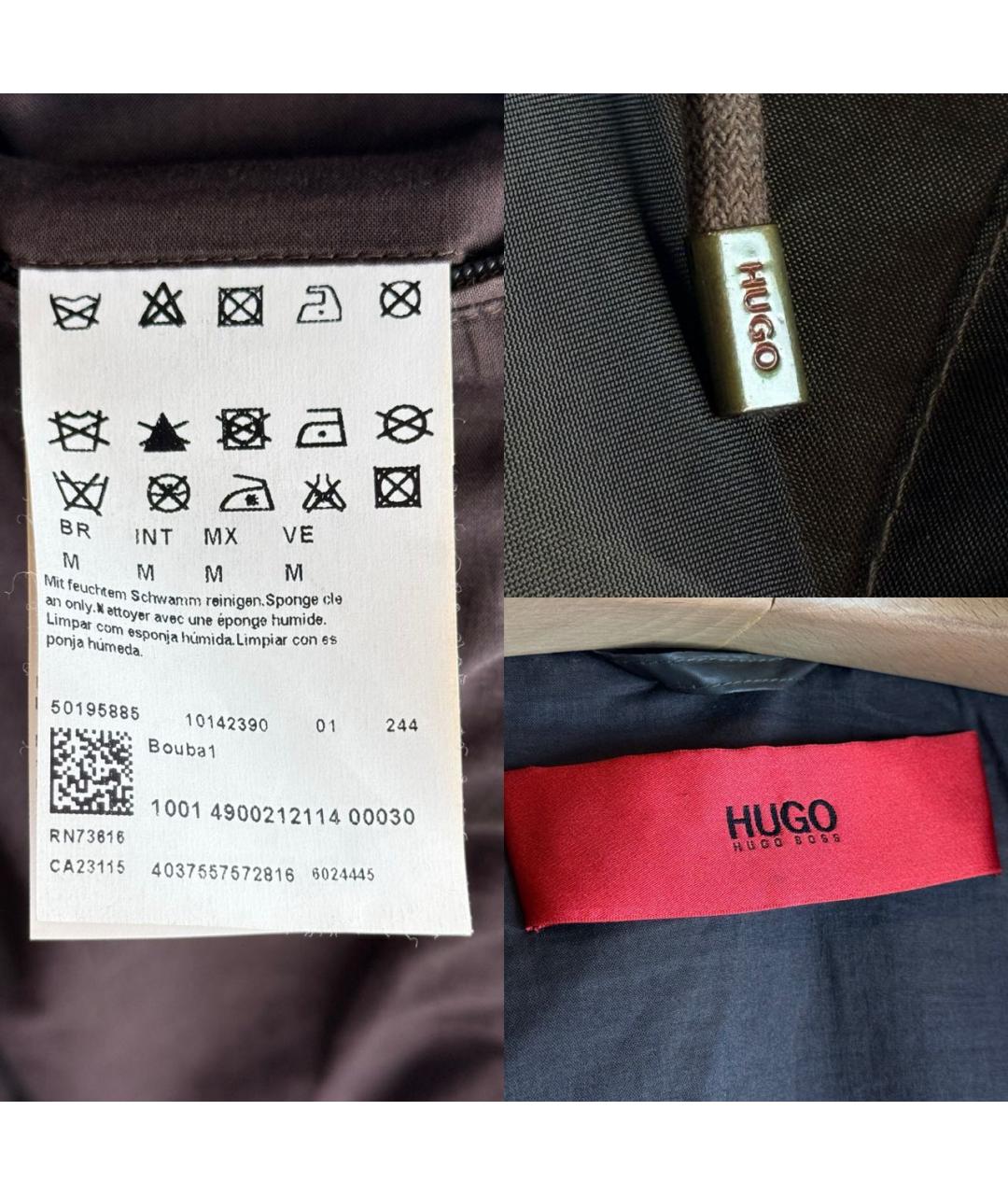 HUGO BOSS Коричневая полиуретановая куртка, фото 8