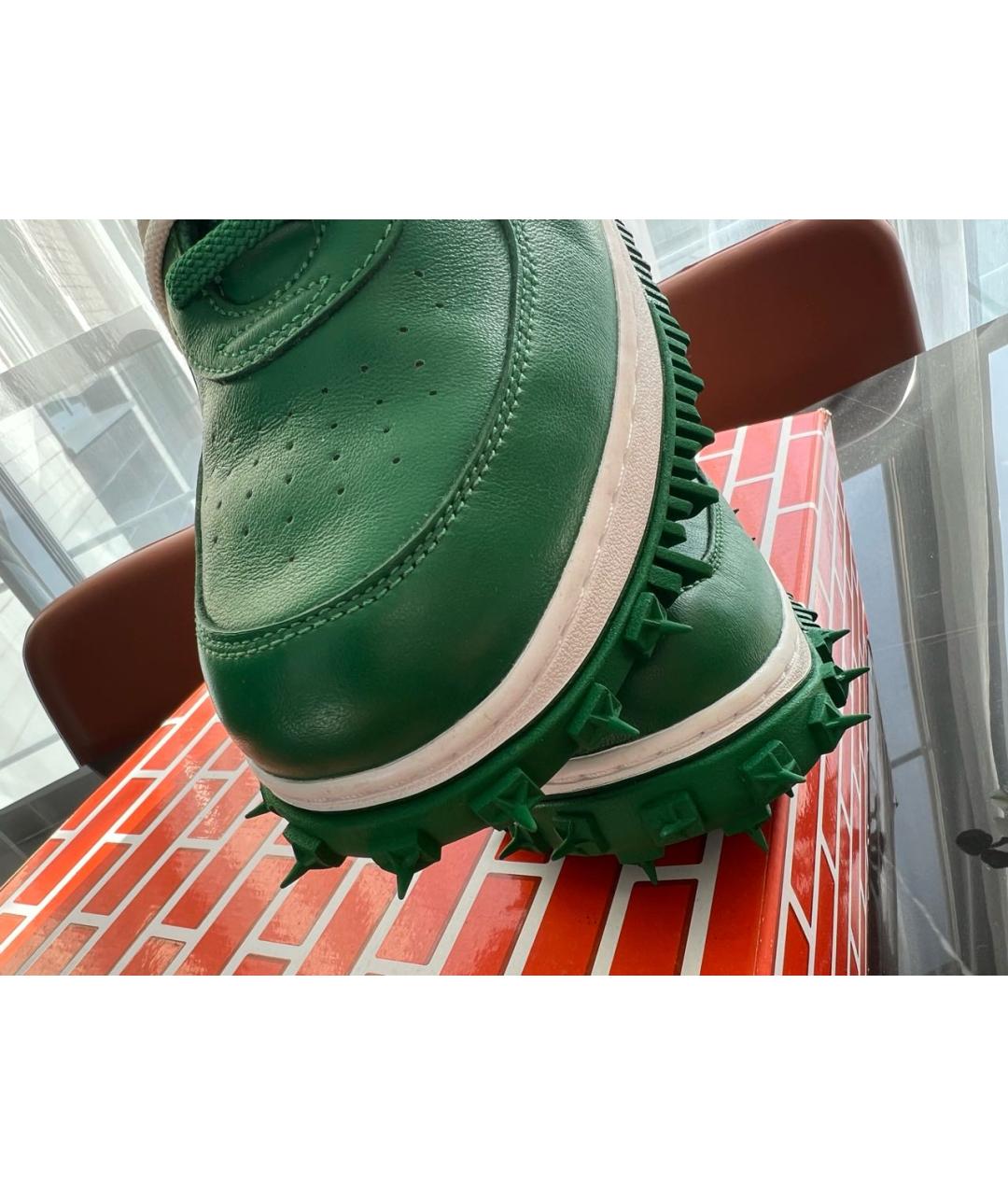 NIKE X OFF-WHITE Зеленые кожаные высокие кроссовки / кеды, фото 2