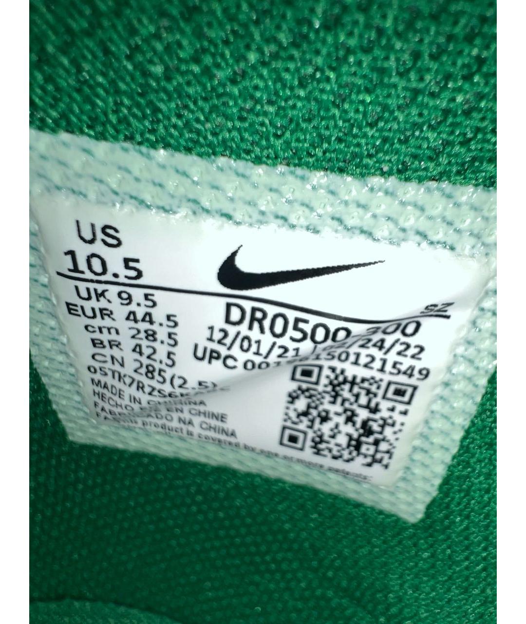 NIKE X OFF-WHITE Зеленые кожаные высокие кроссовки / кеды, фото 8