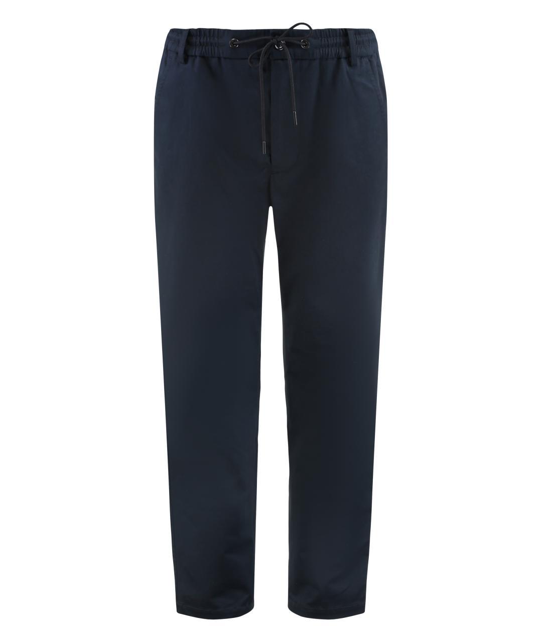MONCLER Синие хлопковые повседневные брюки, фото 3