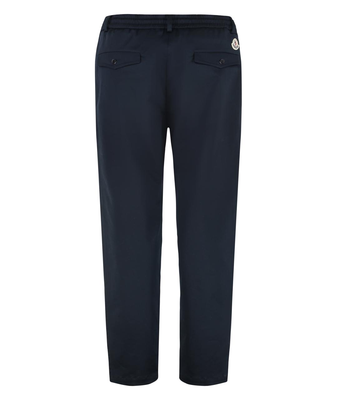 MONCLER Синие хлопковые повседневные брюки, фото 2
