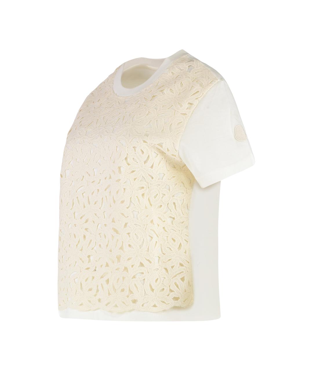 MONCLER Белая хлопковая футболка, фото 3